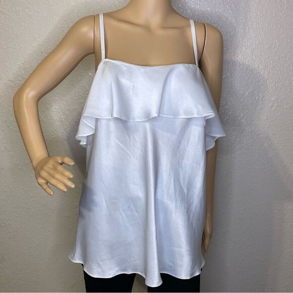 NWT A.B.S. By Allen Schwartz Tank Blouse CrissCross Straps in Back White Size 1X - Picture 1 of 10